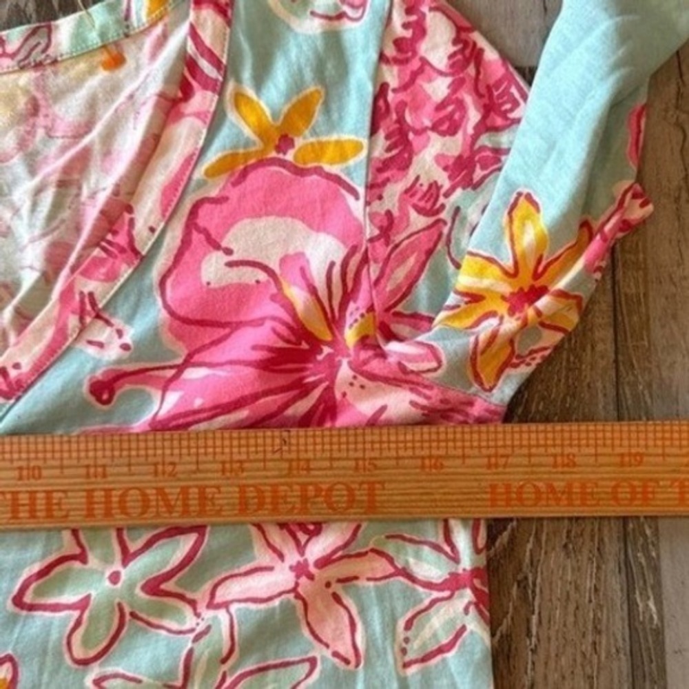Lilly Pulitzer Womens Coastal Preppy T-Shirt Dress 3/4 Sleeve Size S Blue Pink - Picture 5 of 7